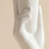 close up of white hand vase fingers detail