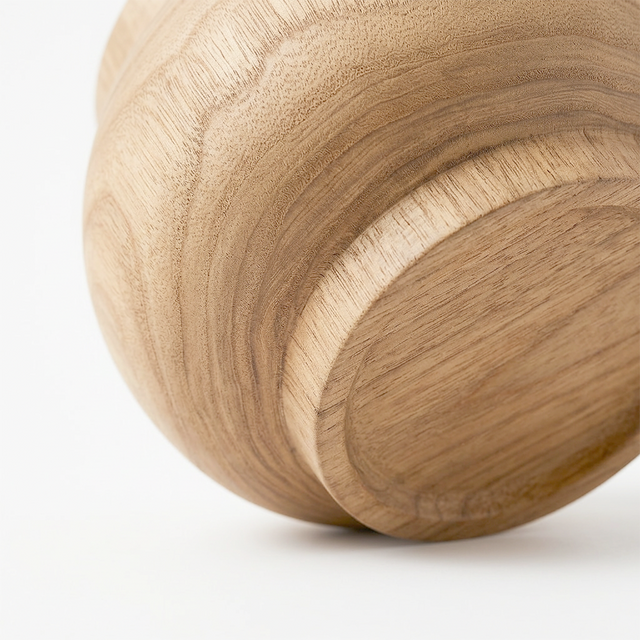 close up of wooden vase base and bottom
