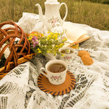 coconut fiber bristle coir heat-resistant placemat on table