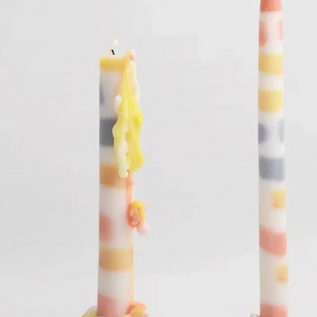 colorful dripping scented candle details