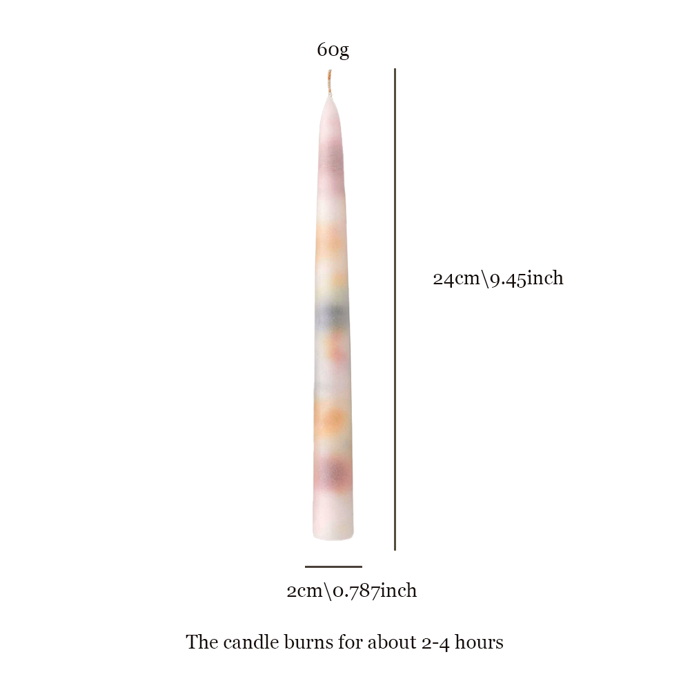 colorful dripping scented candle size chart