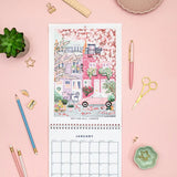 colorful travel calender 2025 details