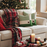 cozy festive square pillow cover as christmas decor