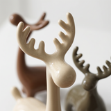 cream ceramic deer head close up