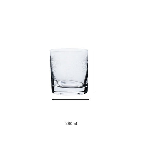 crystal whiskey glass with carved flowers size chart
