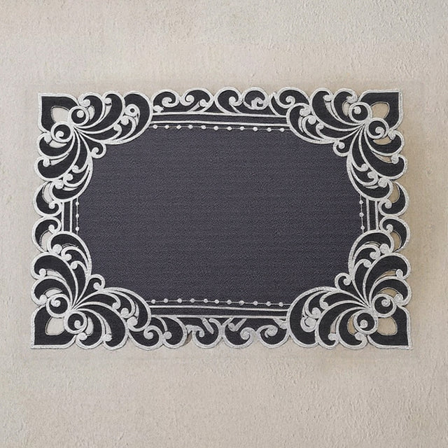 dark grey polyester placemats 08112