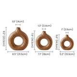 donut ceramic vases three sizes dimensions