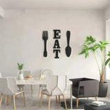 eat fork spoon series black wood wall decor in the dining room
