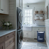 extra large drawstring fabric with waterproof moisture resistant lining laundry basket in washroom