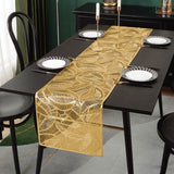 floral lace PVC table runner placed on the dining table