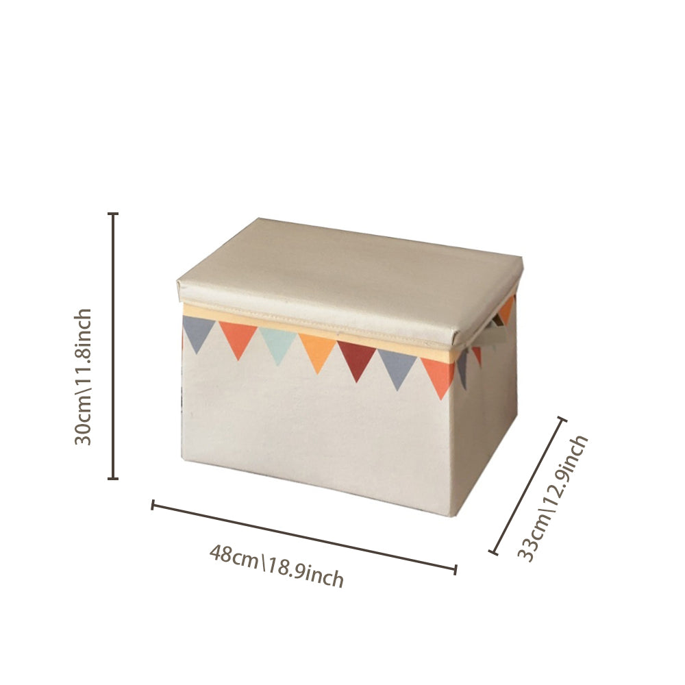 foldable colorful storage box with a lid size chart