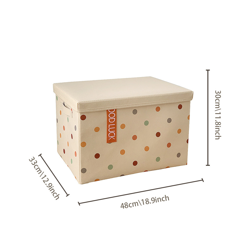 foldable colorful storage box with a lid size chart