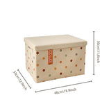 foldable colorful storage box with a lid size chart
