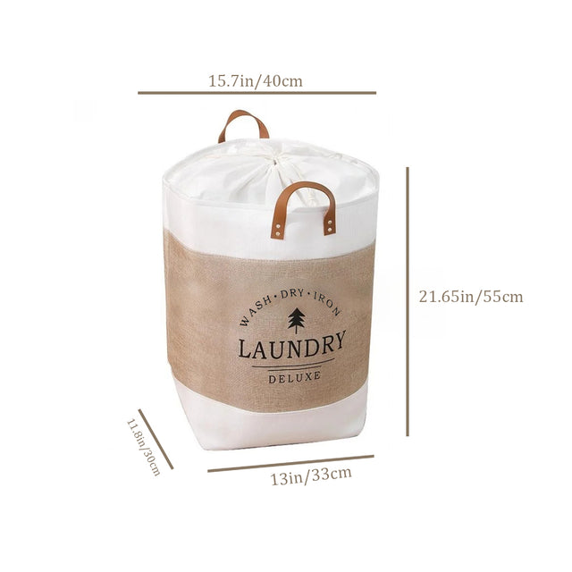 foldable handheld laundry basket with a drawstring closure size chart