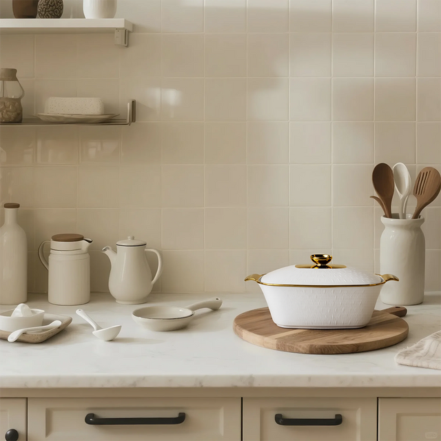 french ceramic white large soup bowl in the kitchen