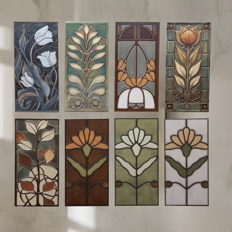 french retro bathroom enamel relief wall tile