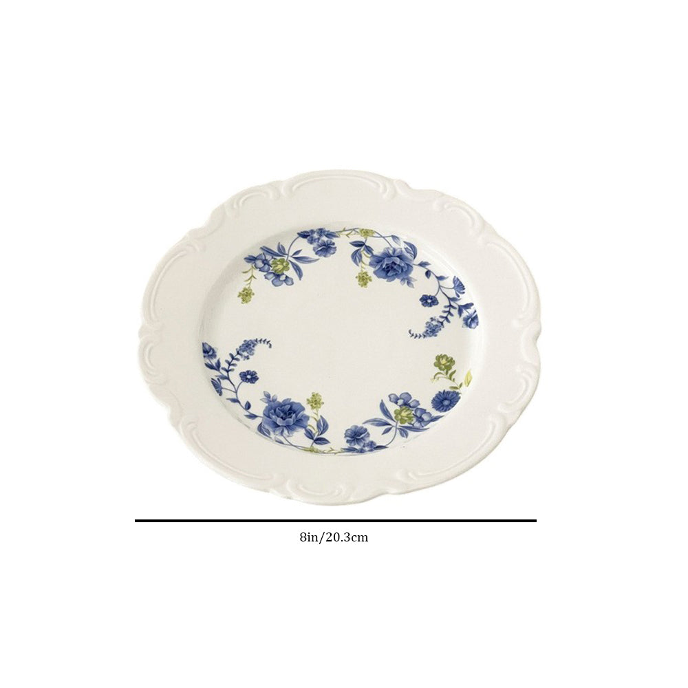 french vintage floral embossed plate size chart