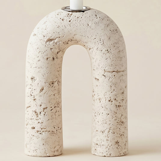 front view of textured arch candle holder