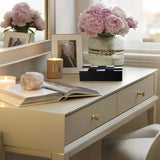 genuine horsehair checkered pattern storage box on the table