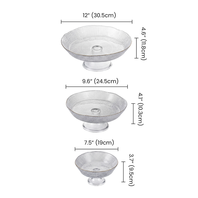 glass bowl size chart