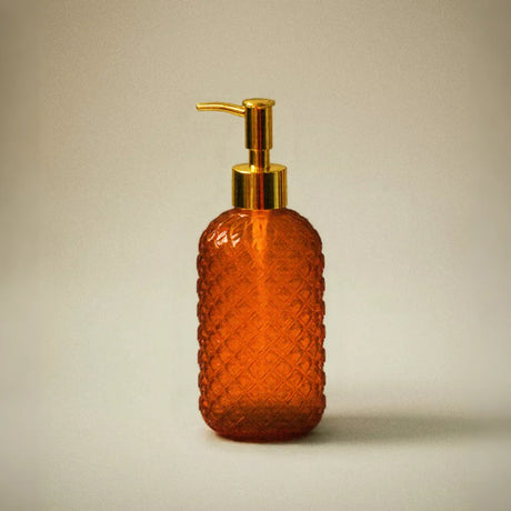 glass dispenser pump orange bottles