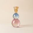 gold blue pink crystal sphere candle holder