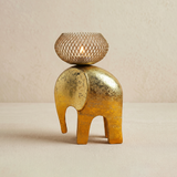 gold elephant tealight candle holder