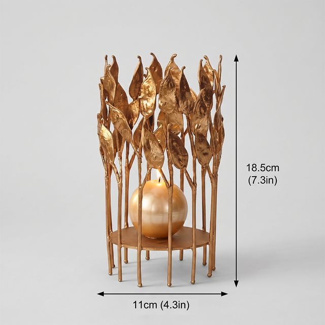 gold leaf candle holder dimensions size chart