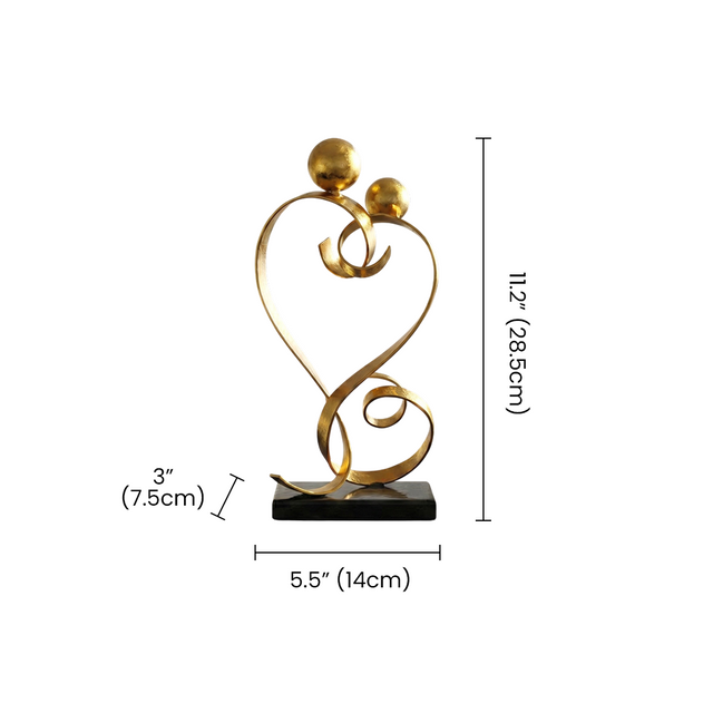 gold love sculpture dimensions size chart