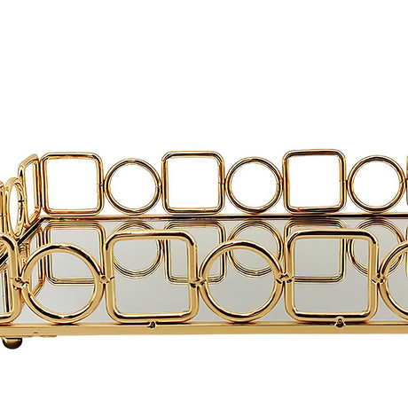 gold metal decorative tray details