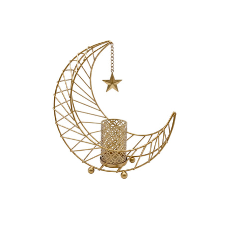 gold moon star candle holder