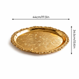 gold tray with dimensions