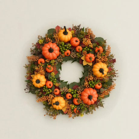 golden pumpkin harvest wreath