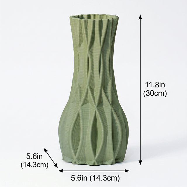 green faceted vase dimensions guide