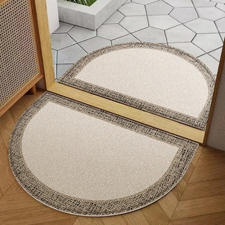 half round doormat in the entry