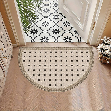 half round doormat in the entry