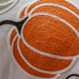 halloween hand-embroidered pumpkin pillowcase details