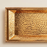 hammered gold rectangular tray topview