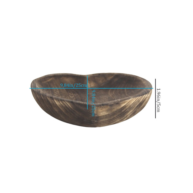 handcrafted wooden brown heart shaped decorative serving tray size chart