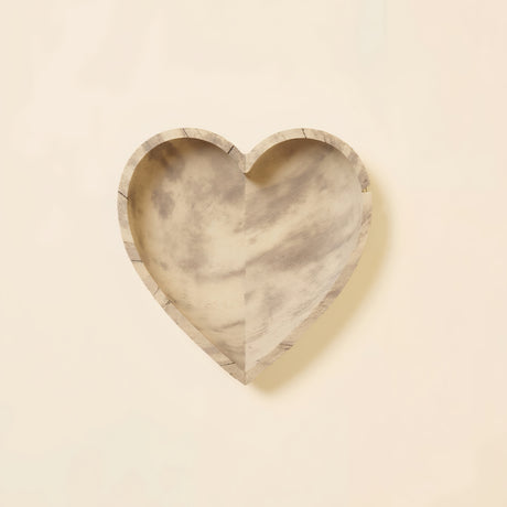 handcrafted wooden original heart shaped decorative serving tray