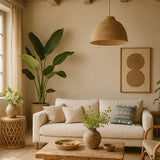 handwoven cotton-linen tassel throw pillow on the sofa 06062