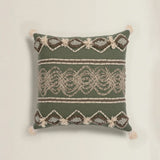 handwoven cotton-linen tassel throw pillow