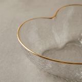heart shaped glass bowl close up