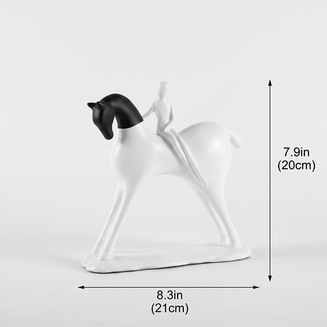 horse and rider sculpture dimensions size chart