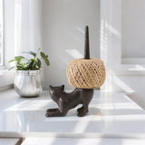 iron cat thread spool table ornament