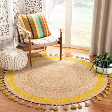 jute area rug on the floor