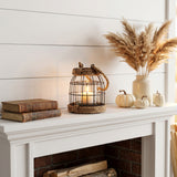 lantern fireplace decor
