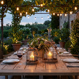 lantern outdoor table scene
