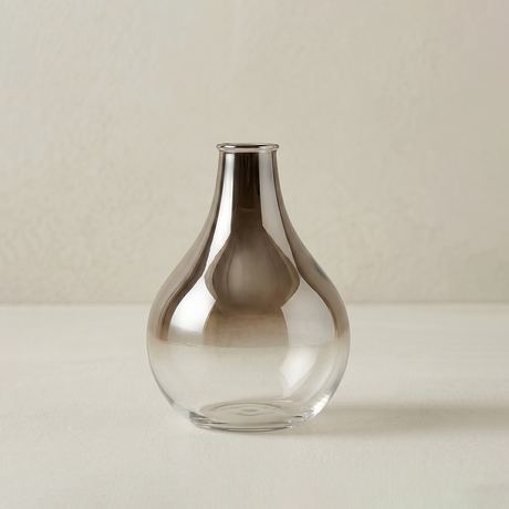 large ombre smoked glass teardrop vase