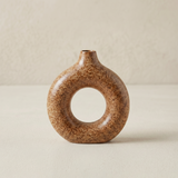 large size donut shaped ceramic vase front view